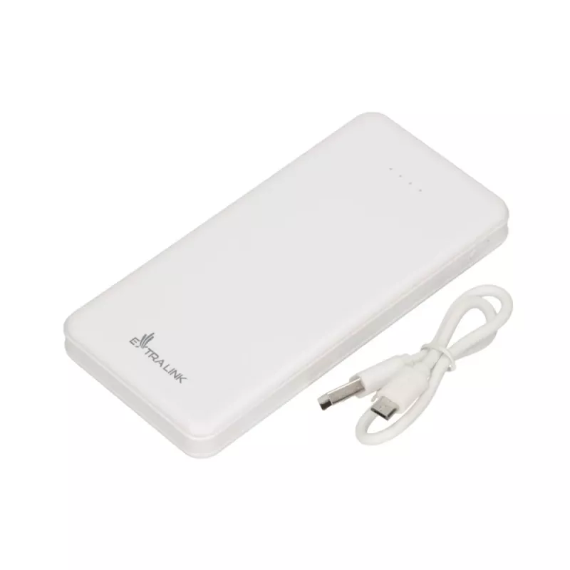 Powerbank Extralink EPB-078W 10000 mAh Weiß, USB-C, 10 W Ausgang, lädt bis zu 2 Geräte