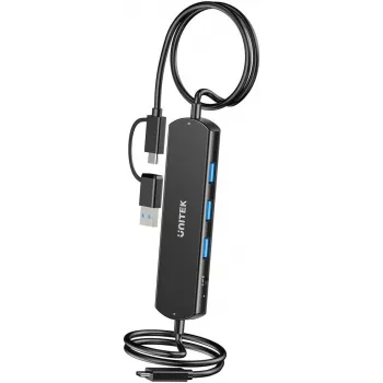 KVM-Hub Unitek U1344ABK01 — 10 Gbit/s, Umschaltung zwischen 2 Hosts, 3× USB-A-Anschlüsse