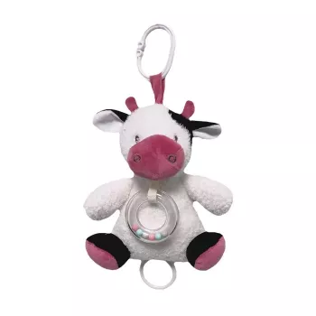 Spieluhr TULILO Kuh-Modell, weiß-bordeaux Ausführung, 18 cm