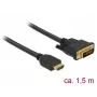 Videokabel-Adapter DeLOCK 85653 1,5m HDMI Typ A DVI Schwarz