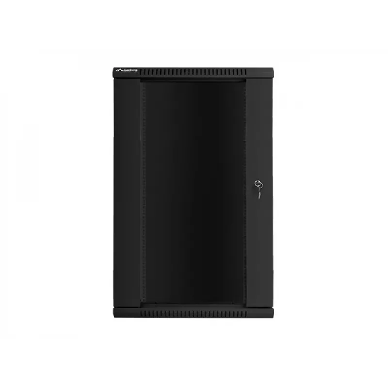Lanberg wandmontierbarer Installationsschrank 19'' 22U 600x600mm schwarz (Glastür)