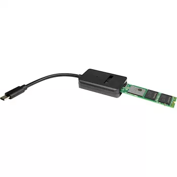 INTER-TECH Adapter M.2 auf USB Type-C K-1696-P2, Buchse M.2, Stecker USB-C, 5V, 37×54×12 mm, schwarz
