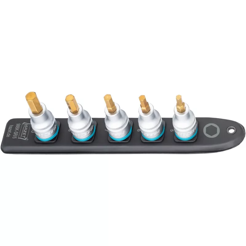 Innensechskant-Steckschlüssel-Satz Hazet 986K-SR/5, 5-teilig, Größen 5–10 mm
