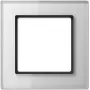 Wandplatte / Schalterabdeckung Jung AC 581 GL WW, Glas, transparent, 84×87 mm