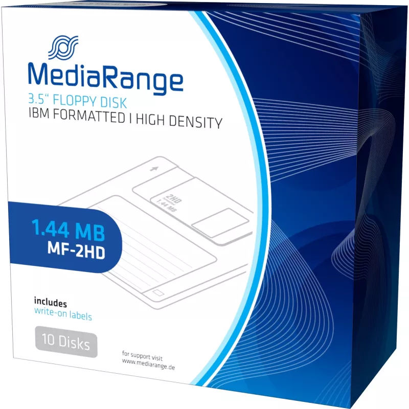 Floppy Disk MediaRange MR200 3,5 Zoll 1,44 MB 10er-Pack, rot und gelb