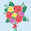 Ravensburger Malset CreArt – Rosenbouquet, Malen-nach-Zahlen-Set (Modell 25520)