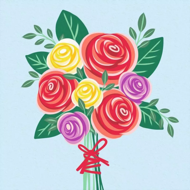 Ravensburger Malset CreArt – Rosenbouquet, Malen-nach-Zahlen-Set (Modell 25520)