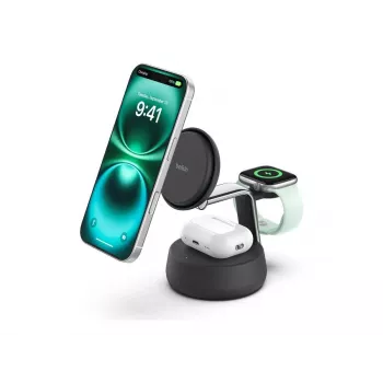 Indoor-Ladegerät Belkin UltraCharge Pro 25W Qi2 3-in-1 Magnetisches Ladegerät Charcoal
