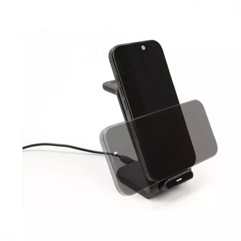 DELOCK 66941 Kabelloses Ladegerät 3-in-1 für Smartphone Smartwatch Kopfhörer USB Typ-C 15 W Indoor Schwarz