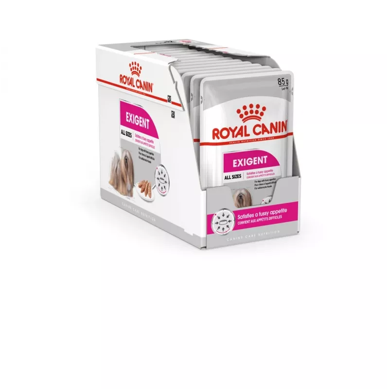 Nassfutter für Hunde Royal Canin Exigent Meat Universal 12×85 g — Geflügel, Adult, für wählerische Hunde