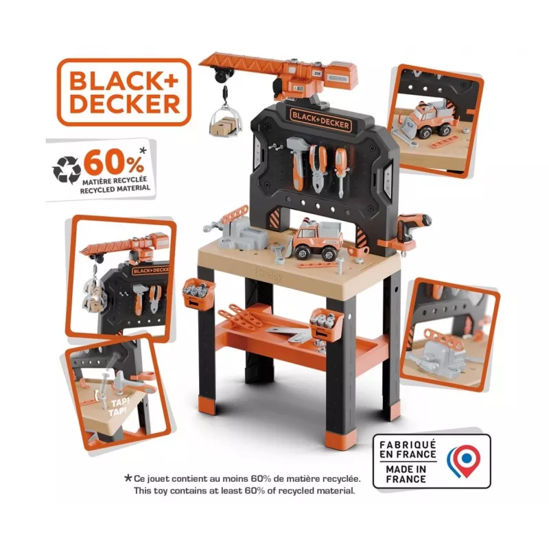 Kinderwerkstatt-Spielzeug SMOBY Bricolo Builder 7600360741 – Bauwerkzeug-Set für Rollenspiele