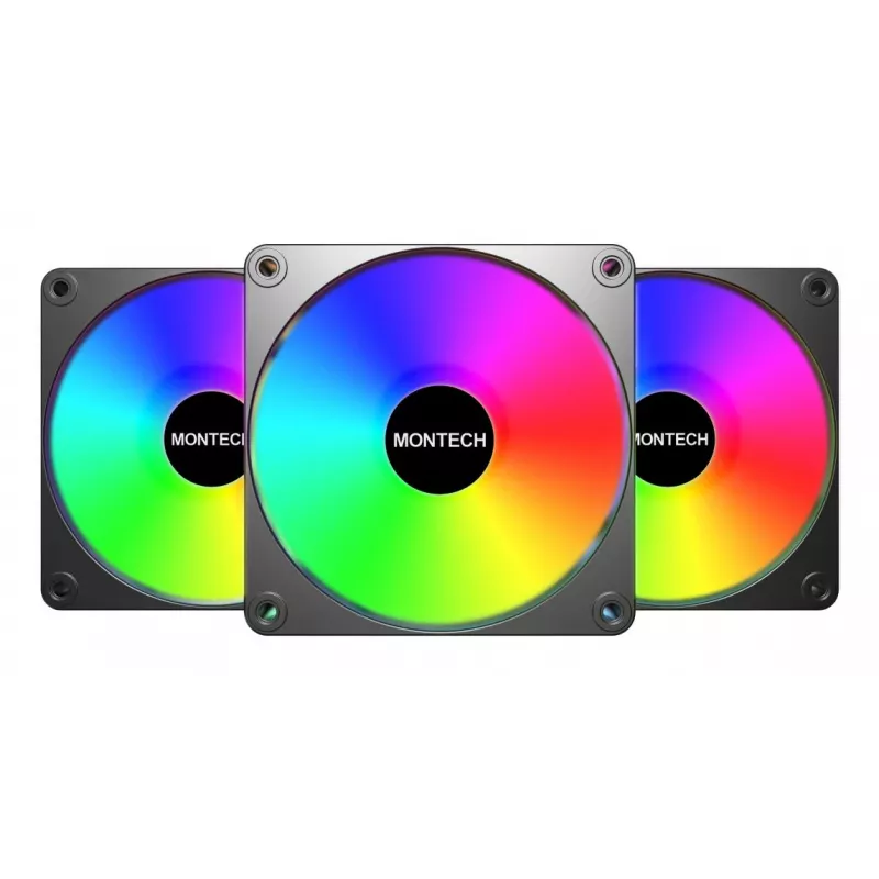 Montech GF120 V2 ARGB Computergehäuse-Lüftermodul 12 cm Schwarz 3 St.