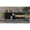 Cama INSERTO 3D1W Kommode 190x40x80 schwarz + LED