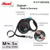 Rollleine Flexi flexi Schwarz Design M — 5 m Länge, Bandausführung, max. Belastung 25 kg, ergonomischer Griff