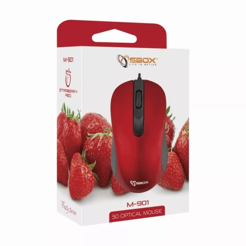 Sbox M-901 Optische Maus Rot