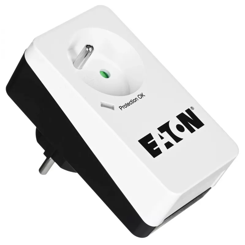 Überspannungsschutz-Box Eaton Protection Box 1 FR — 1 Typ-E-Steckdose, 220–250 V, 16 A, 4000 W, schwarz, kompakt