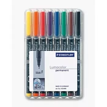 Permanentmarker Staedtler 318 WP8 Schwarz Blau Braun Grün Orange Rot Violett Gelb 8 Stück