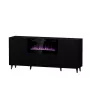 Kommode mit elektrischem Kamin Cama Meble PAFOS 180x42x82 cm mattschwarz, 3 Türen, 2 Einlegeböden, 1400–1600 W