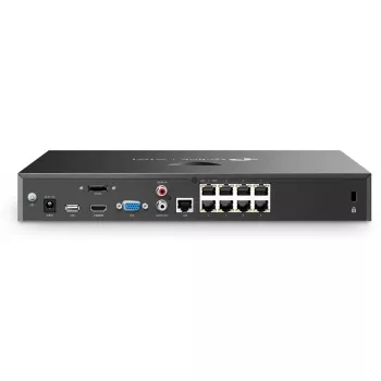 Netzwerk-Videorekorder TP-Link VIGI NVR2008H-8MP-2TB — 8-Kanal, 4K (3840×2160), 2 TB SATA HDD, 9× RJ-45, Schwarz