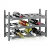 Tisch-Weinregal rotho VARIO für 6 Flaschen, faltbar, grau, 600×220×140 mm