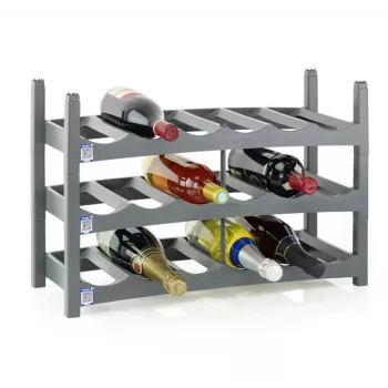 Tisch-Weinregal rotho VARIO für 6 Flaschen, faltbar, grau, 600×220×140 mm