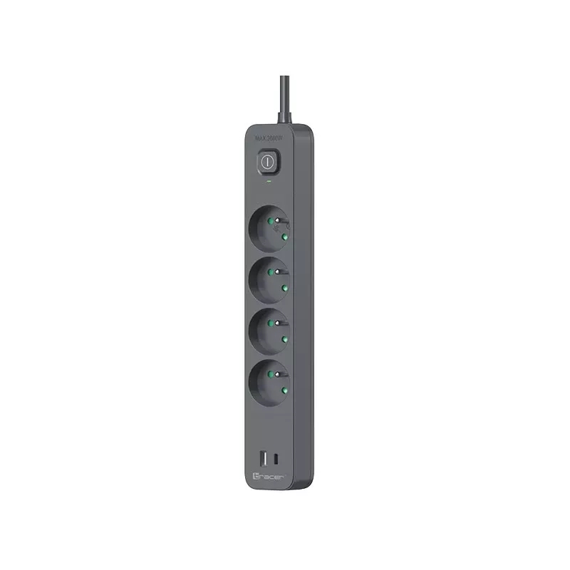 Steckdosenleiste TRACER TRALIS47026 mit 1,5 m Kabel, 4 USB-Anschlüssen und PD 18W