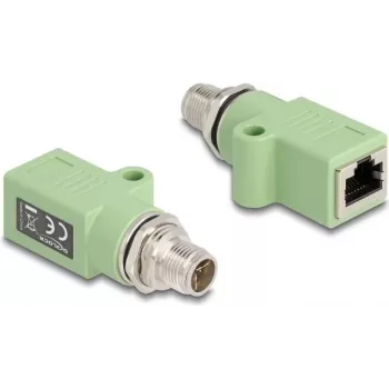 DeLOCK 60681 Gender-Changer Kabel M12 RJ45 Grün