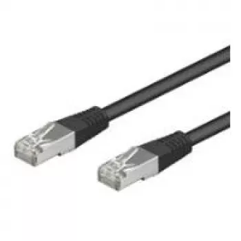 Wentronic Goobay CAT 5e Patchkabel, SF/UTP, Schwarz, 0,25 m - CCA Kupfer-Mix (95211)