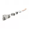 DeLOCK Keystone-Modul RJ45-Buchse auf LSA Cat.6A Metallverriegelung werkzeugfrei 90° abgewinkelt geschirmt