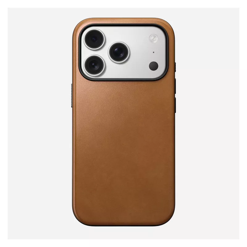 Handyhülle Nomad Modern Leather Case für iPhone 17 Pro, 16 cm (6,3 Zoll), tan, Leder & PC/TPU
