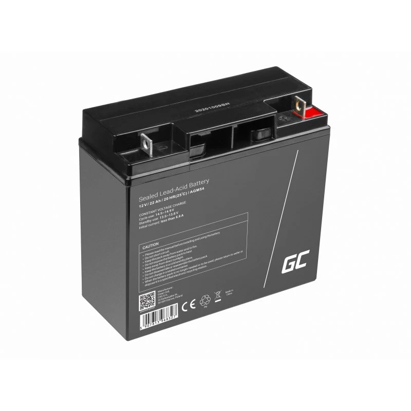 Fahrzeugbatterie Grün Cell AGM54 12V 22Ah AGM wartungsfrei, 167×77×181 mm, 5,6 kg