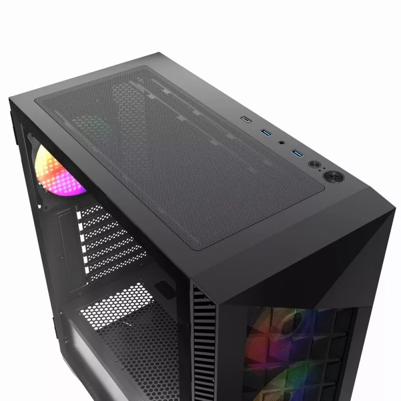 Gembird CCC-FC-900ARGB Gaming-Gehäuse Fornax 900, ATX, schwarz