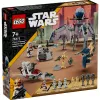 LEGO Star Wars Clone Trooper & Battle Droid Battle Pack Bau-Spielzeug für Kinder mit Speeder Bike Fahrzeug, 4 Minifiguren und 5 Figuren, Geschenk für Jungen