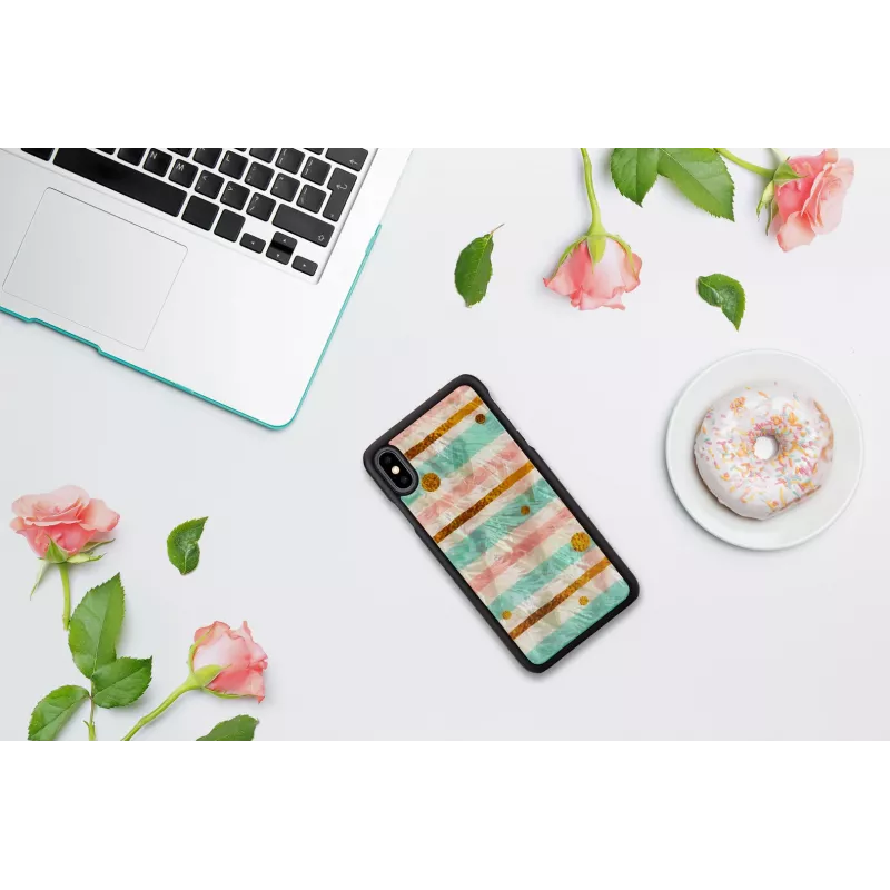 Schutzhülle für Smartphone iKins für iPhone XS Max — Pop Mint Schwarz, Hartschale mit erhöhten Kanten