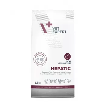 Trockenfutter für Hunde VETEXPERT Veterinary Diet Hepatic 12 kg — diätetische Ernährung zur Leberunterstützung, Fleischgeschmack, für ausgewachsene Hunde 10–15,9 kg