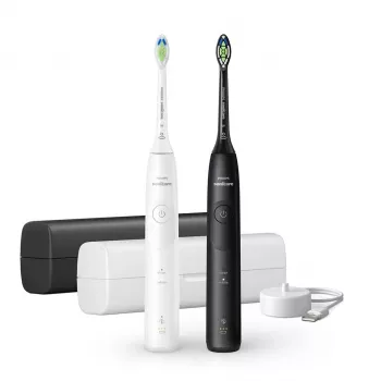 Wiederaufladbare Schallzahnbürste Philips Series 5500 HX7119/02 – 2 Handstücke, 2 Bürstenköpfe, Li‑Ion‑Akku, Daily care & Whitening