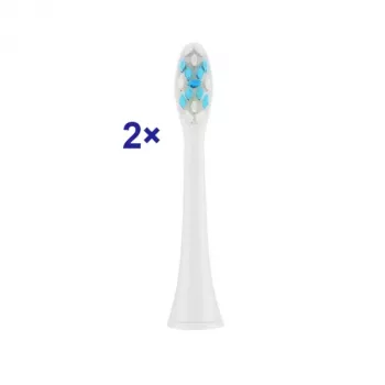 Zahnbürsten-Aufsteckbürsten ETA SoftClean 2er-Pack, weiche Borsten, Blau und Weiß