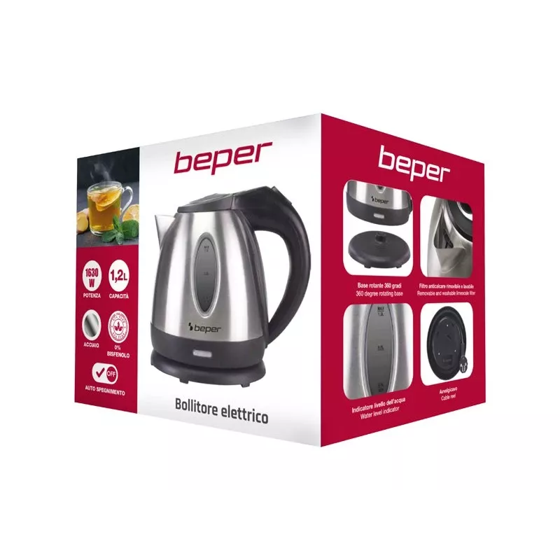 Wasserkocher Beper P101BOL001 1,7L 2200W Schwarz