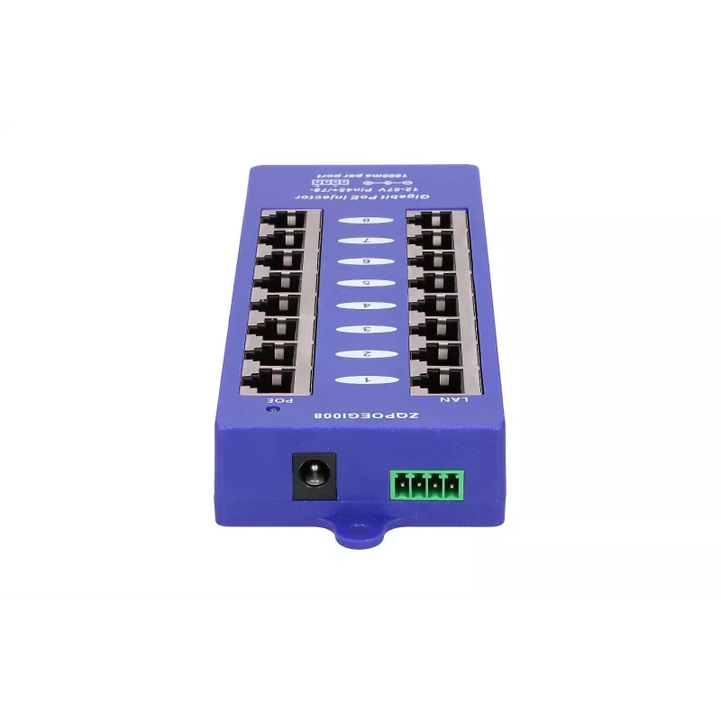 PoE-Injektor Extralink Gigabit 8 Port 1000 Mb/s RJ45 Modus B