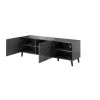 RTV-Schrank ABETO 150x42x52 Graphit/glänzend