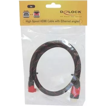 HDMI-Kabel DeLOCK 1m HDMI Typ A Standard Schwarz Rot