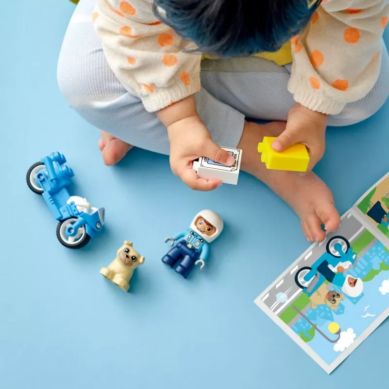 Spielzeug-Motorrad-Set LEGO Duplo Polizei 10967 mit beweglichen Rädern und Polizeifigur