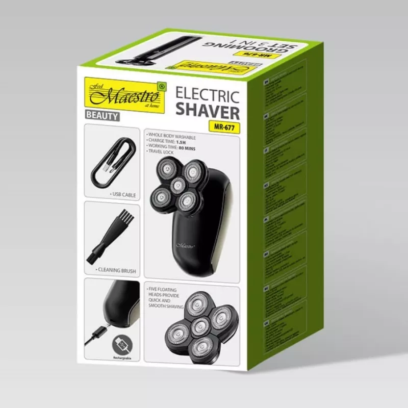 Elektrorasierer Maestro MR-677 USB-wiederaufladbar, wasserdichtes Gehäuse