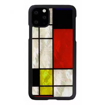 Smartphone-Hülle iKins für iPhone 11 Pro Max – Mondrian schwarz Schutzhülle