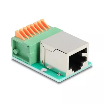 DeLOCK 90652 Kabel-Adapter RJ45 8-Pin-Klemmleiste Grün Silber