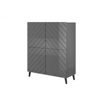 Shelving unit ABETO 100.5 x 40 x 121.5 cm Graphit/glänzend Graphit