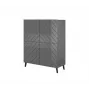 Shelving unit ABETO 100.5 x 40 x 121.5 cm Graphit/glänzend Graphit