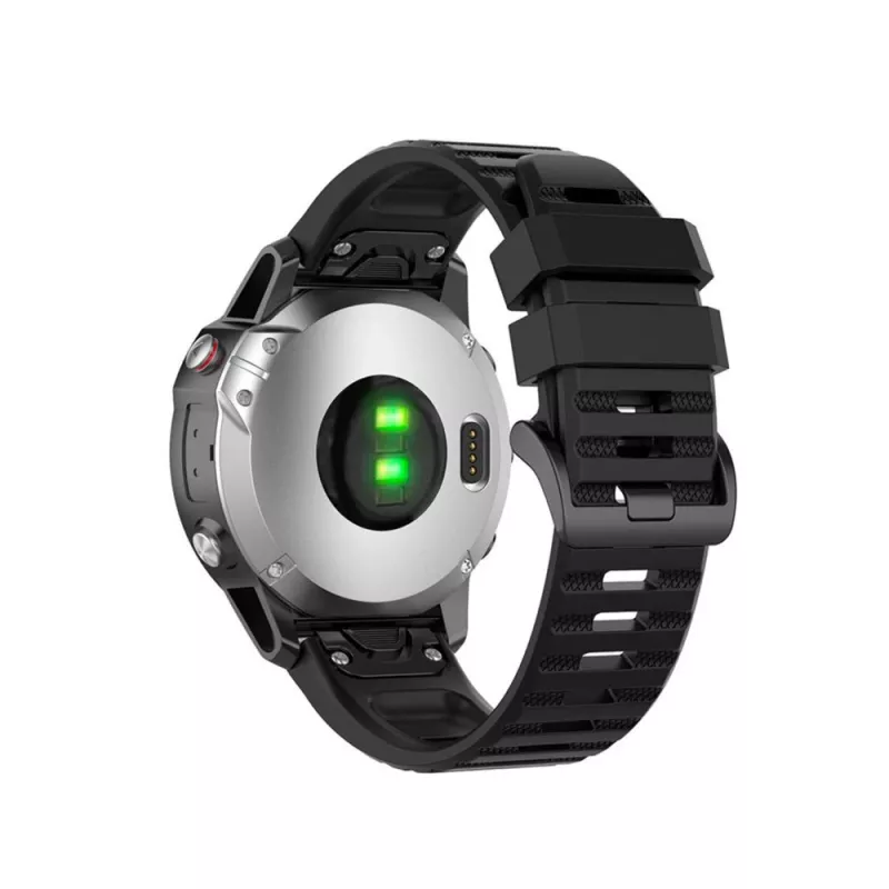 Silikonarmband FIXED für Garmin QuickFit 26mm Schwarz — Ersatz-Uhrenarmband 26 mm