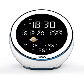 Nasa WSP1500 weiße Wetterstation/Lautsprecher BT Moon