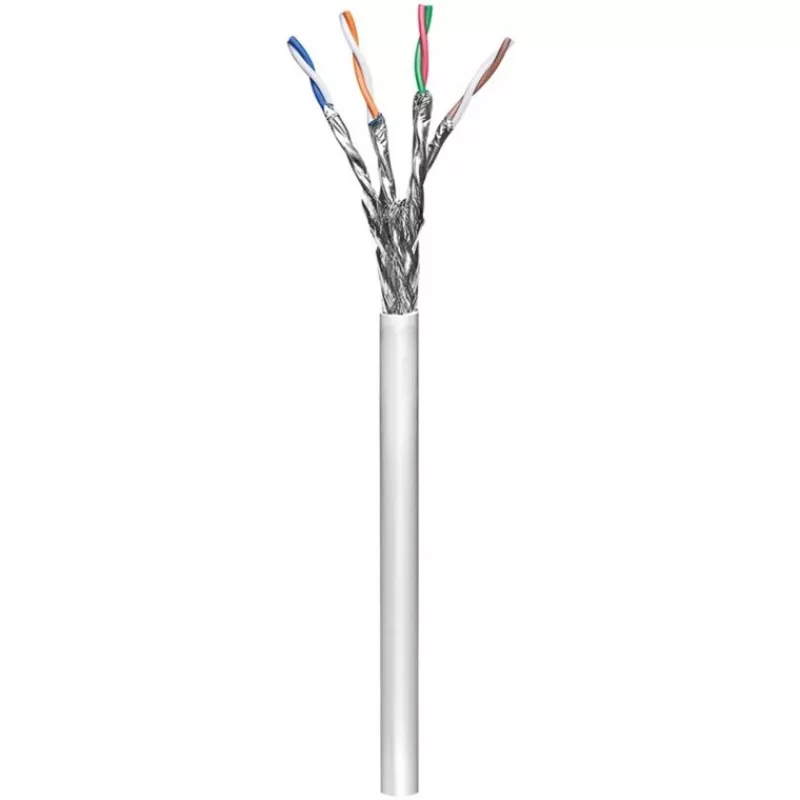 Wentronic Goobay CAT 6 Netzwerkkabel, S/FTP (PiMF), Grau, 305 m – CCA Kupfermix, AWG 23/1 (solid), PVC (95696)